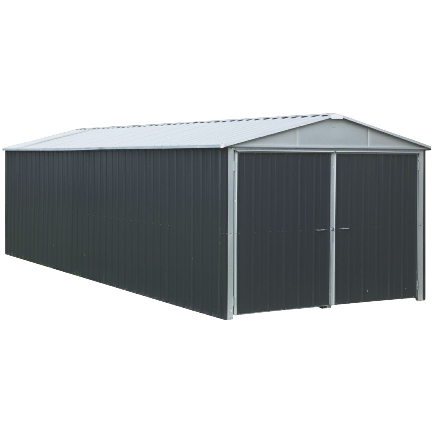 Yardmaster 9' 6" x 16' 6" (Nominal) Apex Metal Garage Grey (44193)