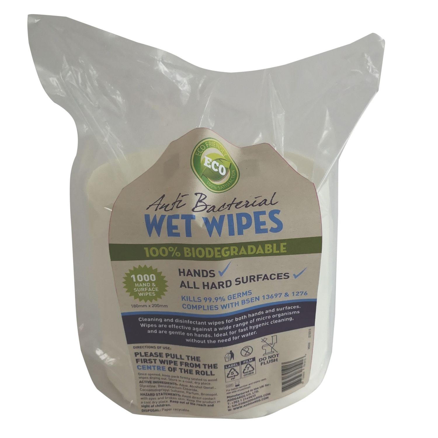 Addgards Anti-Bacterial Wet Wipes 3 Pack (441CK)