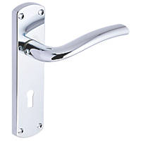Smith & Locke Corfe Fire Rated Lever Lock Door Handles Pair Polished Chrome