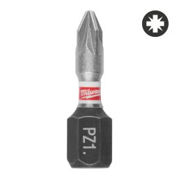 Milwaukee Shockwave 1/4" 25mm Hex Shank PZ1 Impact Screwdriver Bits 25 Piece Set