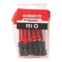 Milwaukee Shockwave 1/4" 25mm Hex Shank PZ1 Impact Screwdriver Bits 25 Piece Set