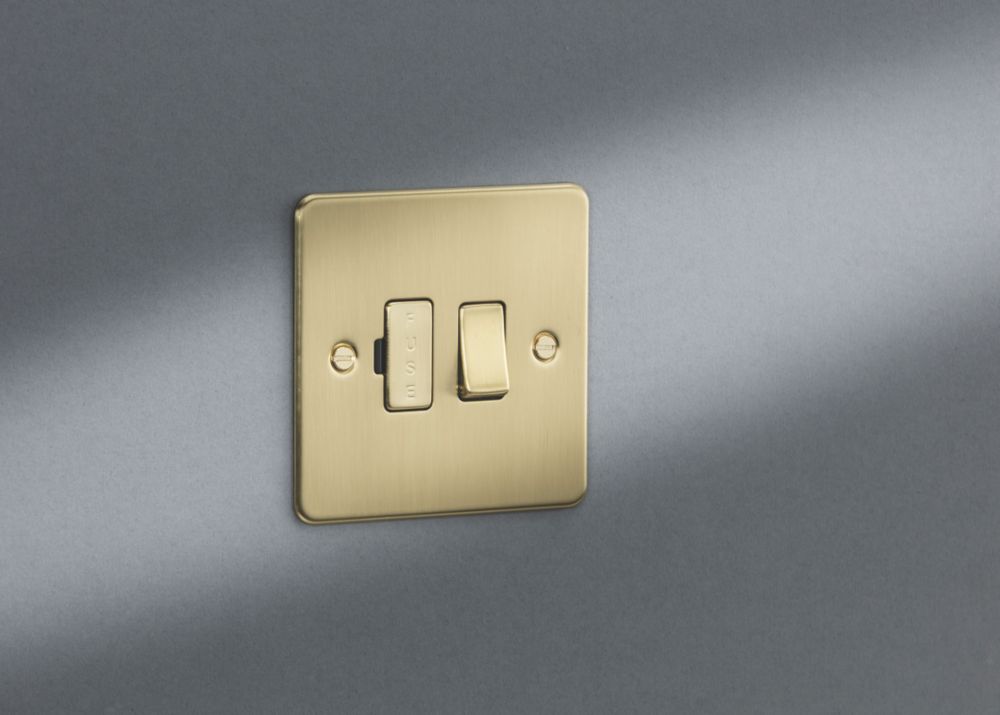 Knightsbridge SF6000PB Schraubenlose Sicherungseinheit 13A, Poliertes Messing – Abgesicherter Netzschalter