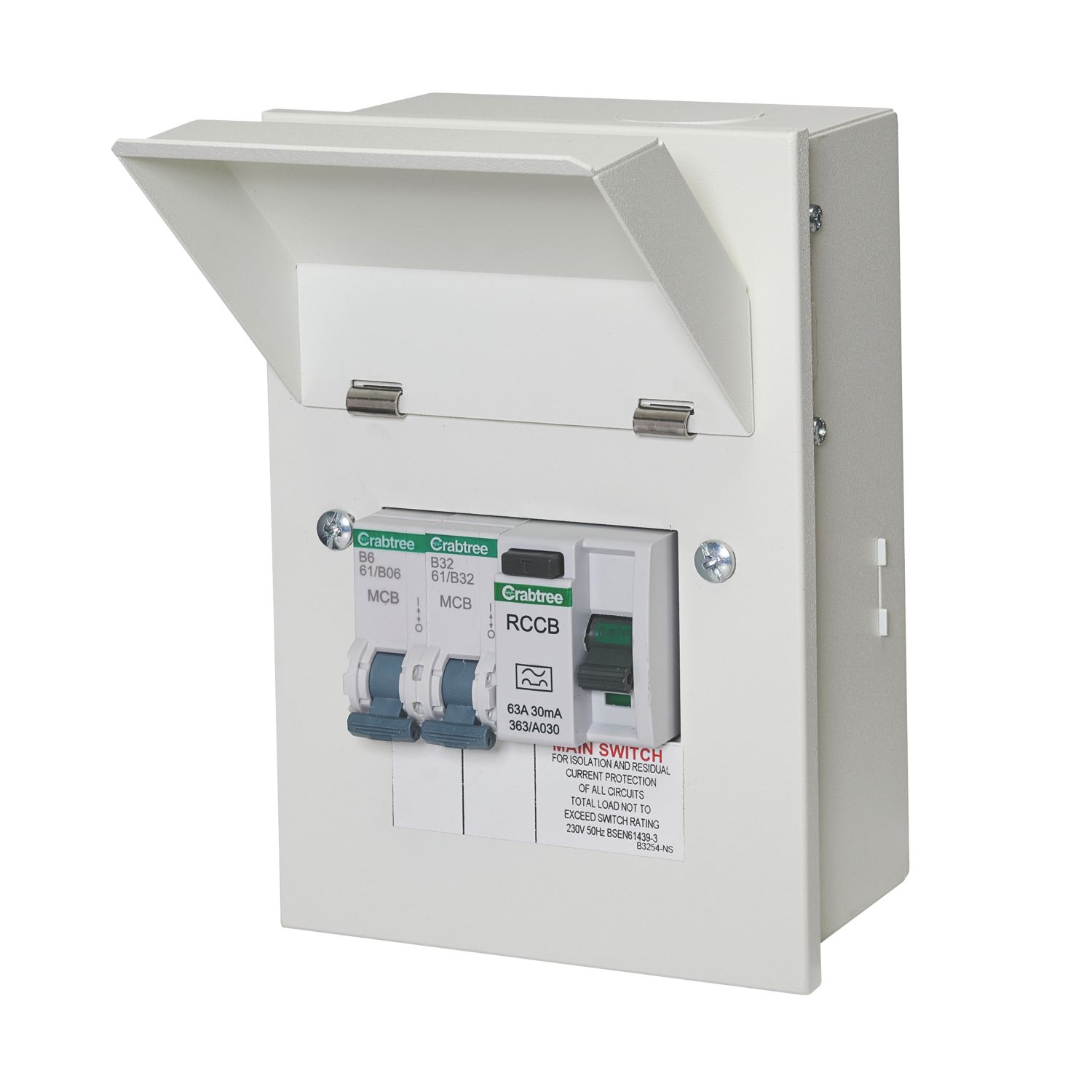 Crabtree Starbreaker 4-Module 2-Way Populated Garage Consumer Unit (441VF)