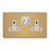 Varilight V-Pro 13A 2-Gang 1+N Switched Smart Socket Brushed Brass with White Inserts