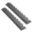 Garage Floor Tile Company Recycled X-Joint 7mm Interlocking Corner Ramps Graphite 585mm x 90mm 2 Pack