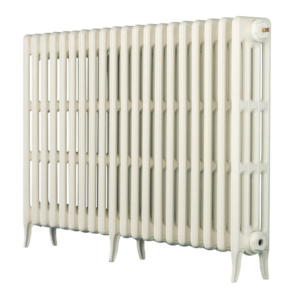 Arroll 760mm x 634mm 3101BTU White Cast Iron 4 Column Radiator - Screwfix