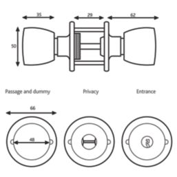 ERA  Lever Type A Door Handle Set Polished Brass 67mm