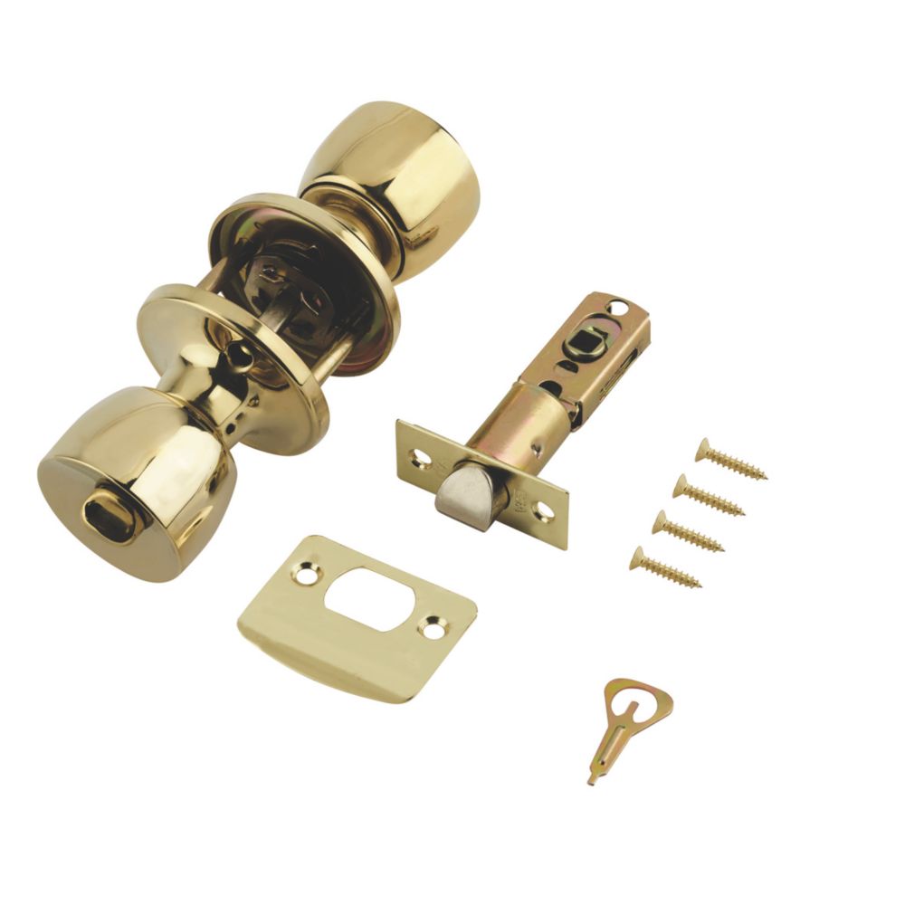 ERA Lever Type A Door Handle Set Polished Brass 67mm Screwfix