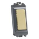 Knightsbridge  1-Module Grid Blanking Plate Brushed Brass