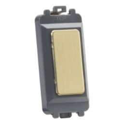 Knightsbridge  1-Module Grid Blanking Plate Brushed Brass