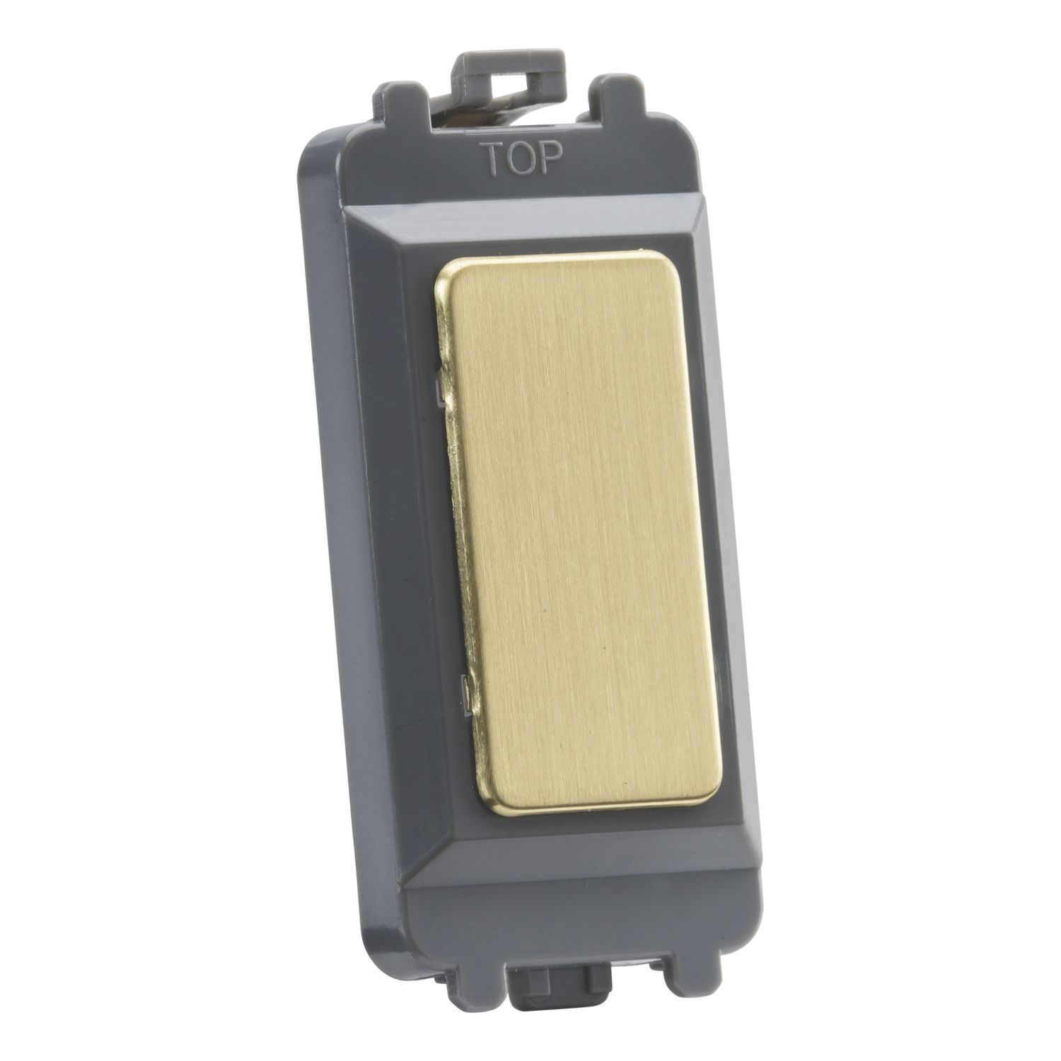 Knightsbridge 1-Module Grid Blanking Plate Brushed Brass (442CR)