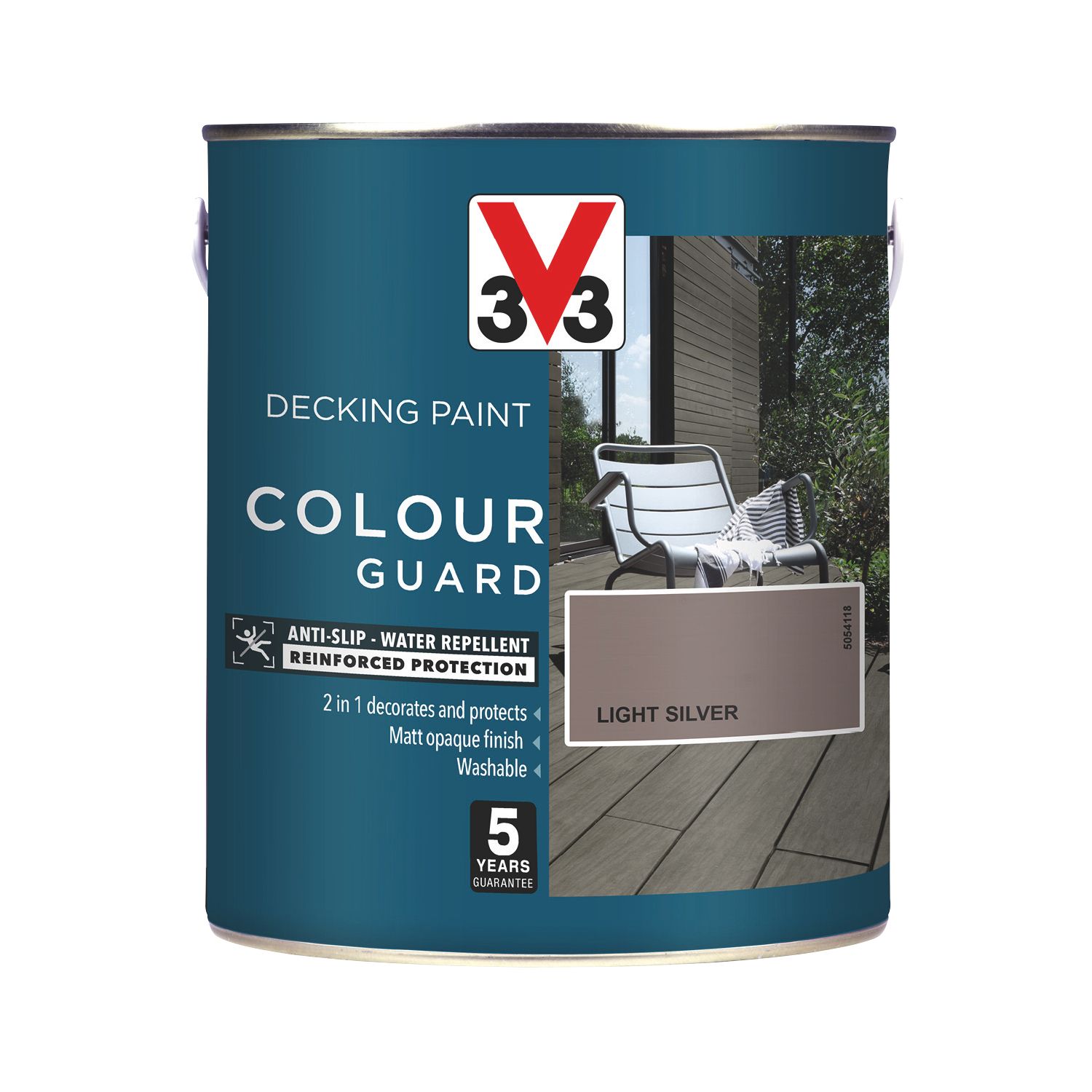 V33 Colour Guard 2.5Ltr Light Silver Anti Slip Decking Paint (442FF)