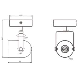 Knightsbridge  Round 1-Light Single GU10 Wall & Ceiling Spotlight Matt Black