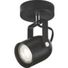 Knightsbridge  Round 1-Light Single GU10 Wall & Ceiling Spotlight Matt Black