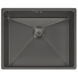 ETAL Elite 1 Bowl Stainless Steel Inset / Undermount Kitchen Sink Brushed Gun Metal 540mm x 205mm