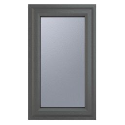 Crystal  Left-Hand Opening Obscure Triple-Glazed Casement Anthracite on White uPVC Window 610mm x 1190mm