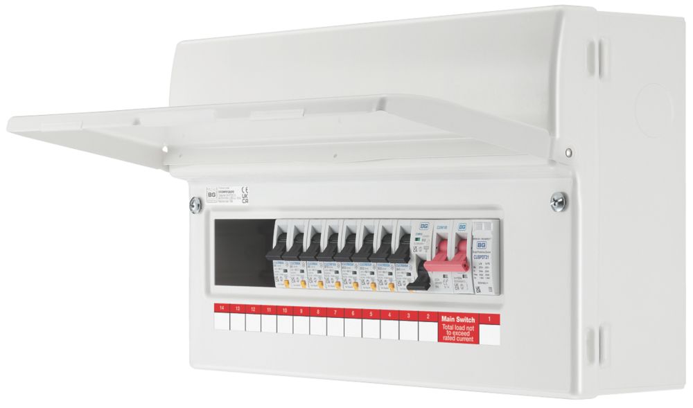 British General Fortress 16-Module 12-Way Part-Populated  Main Switch Consumer Unit with SPD - 10