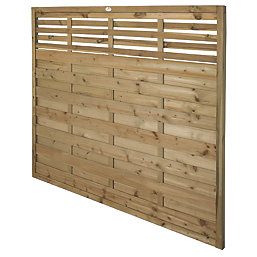 Forest Kyoto  Slatted Top Garden Fence Panel Natural Timber 6' x 5' Pack of 5