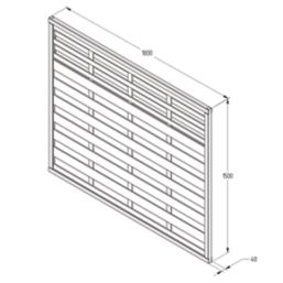 Forest Kyoto  Slatted Top Fence Panels Natural Timber 6' x 5' Pack of 5