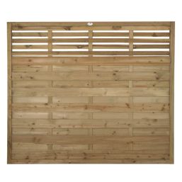 Forest Kyoto  Slatted Top Fence Panels Natural Timber 6' x 5' Pack of 5