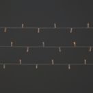 120  Battery LED Indoor & Outdoor Warm White String Christmas Lights with Clear Cable