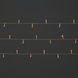 120  Battery LED Indoor & Outdoor Warm White String Christmas Lights with Clear Cable