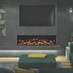 Be Modern Pryzm Arteon 1500-3SL Black Remote Control Wall-Mounted Electric Inset Fire 1245mm x 380mm