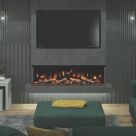 Be Modern Pryzm Arteon 1500-3SL Black Remote Control Wall-Mounted Electric Inset Fire 1245mm x 380mm