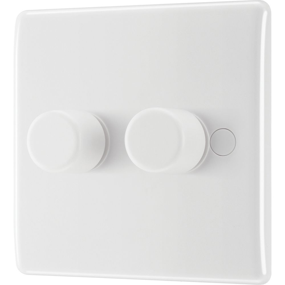 British General 800 Series 2-Gang 2-Way LED Dimmer Switch  White