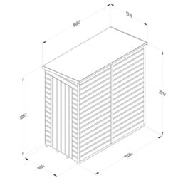 Forest Beckwood 3' x 6' (Nominal) Pent Shiplap Timber Shed with Base