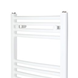 Flomasta 800mm x 500mm 1293BTU White Curved  Towel Radiator