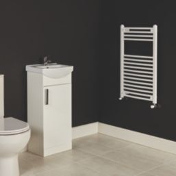 Flomasta 800mm x 500mm 1293BTU White Curved  Towel Radiator