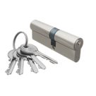 Smith & Locke Fire Rated 1 Star Double Double Cylinder Lock 40-50 (90mm) Satin Nickel