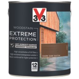 V33 2.5Ltr Dark Oak Satin Solvent-Based Exterior Wood Stain