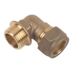 Flomasta  Brass Compression Adapting 90° Male Elbow 15mm x 1/2"