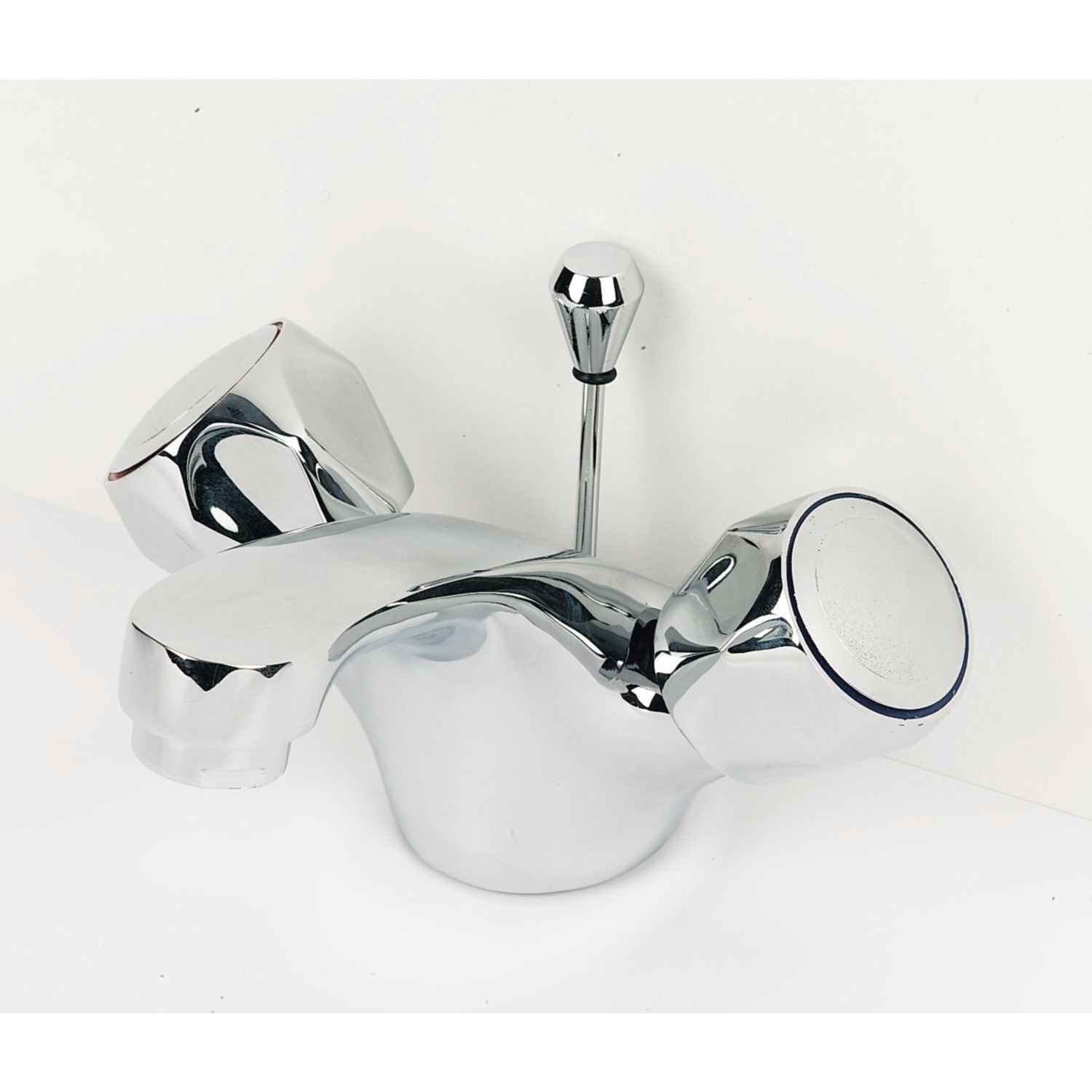 Swirl Contract Bathroom Basin Mono Mixer Tap Metal Head Chrome (44386)
