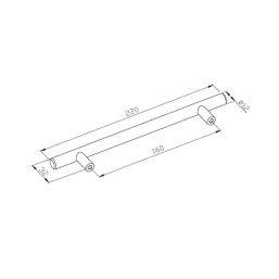 Essentials Annatto T Bar Handles Matt Black 220mm 2 Pieces