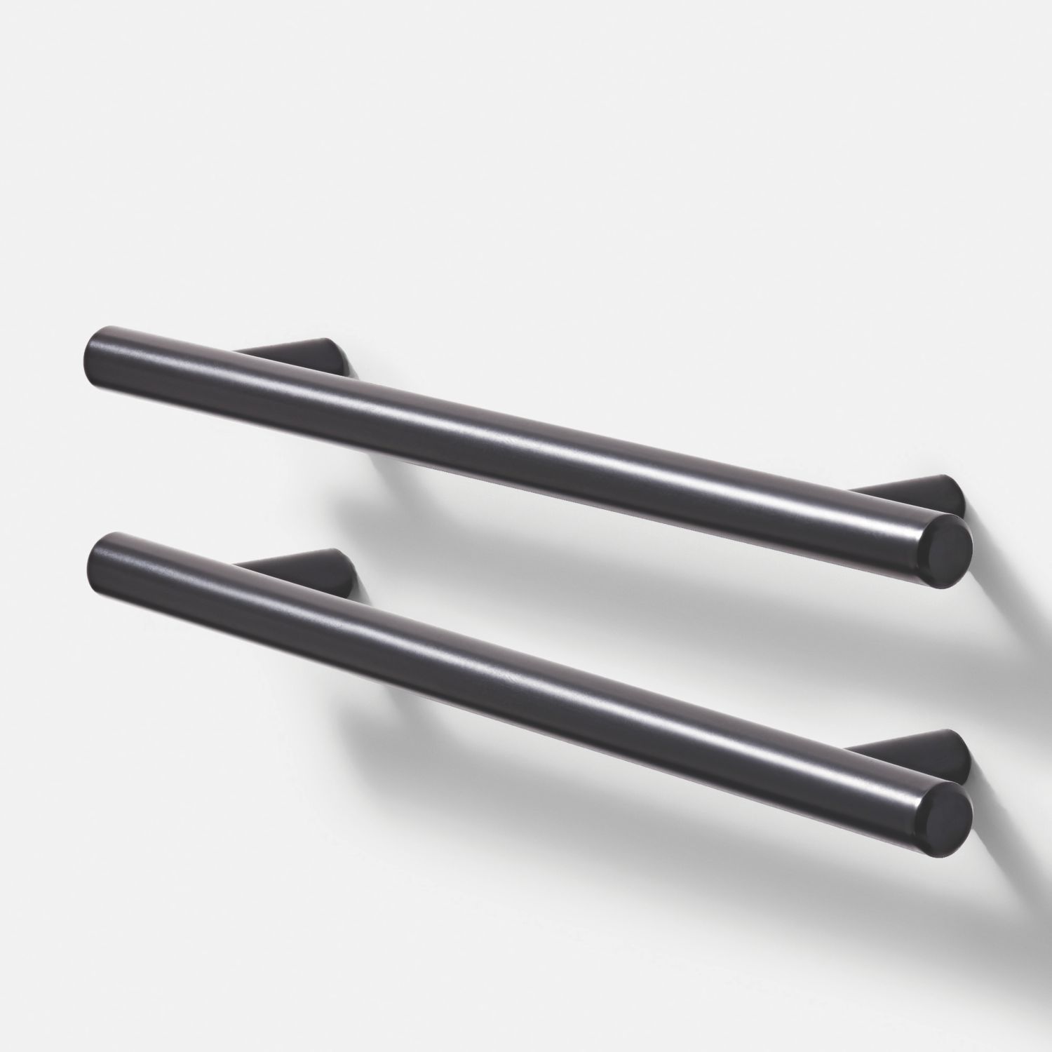 Essentials Annatto T Bar Handles Matt Black 220mm 2 Pieces (443AA)