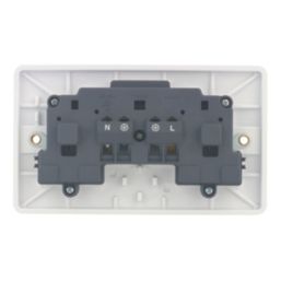 Hager Sollysta WMSS82 13A 2-Gang 2P+E Switched Socket White