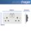 Hager Sollysta WMSS82 13A 2-Gang 2P+E Switched Socket White