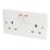 Hager Sollysta WMSS82 13A 2-Gang 2P+E Switched Socket White