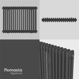 Flomasta 600mm x 785mm 3376BTU Black Horizontal 3 Column Radiator