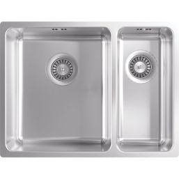 Abode Matrix R25 1.5 Bowl LH Brushed Stainless Steel Sink 580mm x 440mm