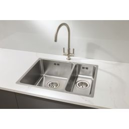 Abode Matrix R25 1.5 Bowl LH Brushed Stainless Steel Sink 580mm x 440mm