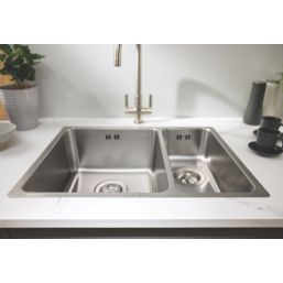 Abode Matrix R25 1.5 Bowl LH Brushed Stainless Steel Sink 580mm x 440mm