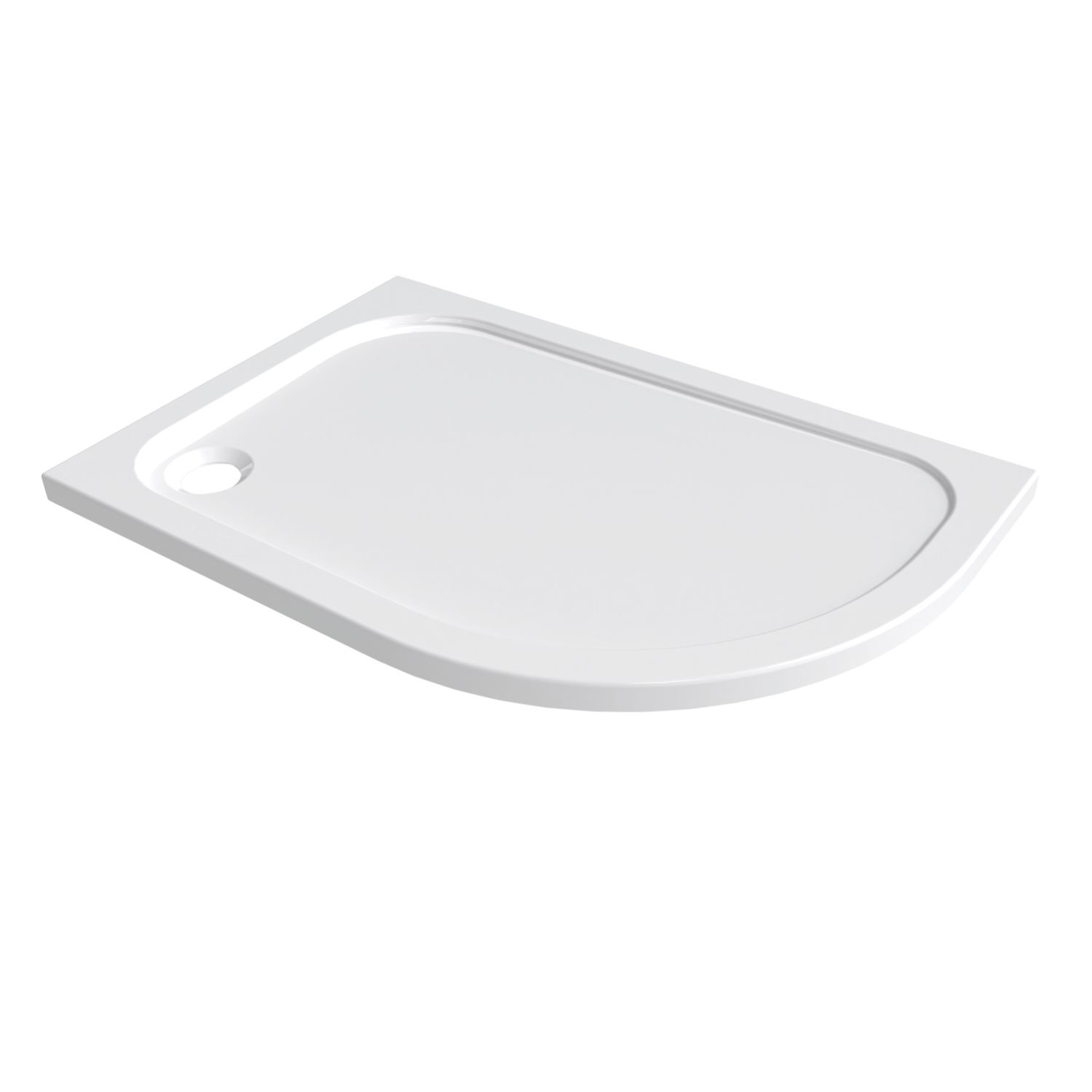 Essentials Rome Offset Quadrant Shower Tray Right-Handed Gloss 1200mm x 800mm x 45mm (443EH)