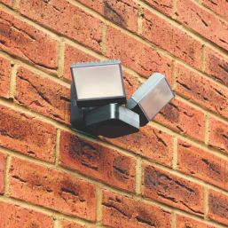 Brackenheath iSpot Swivel Outdoor LED Twin Floodlight Black 16W 2100lm