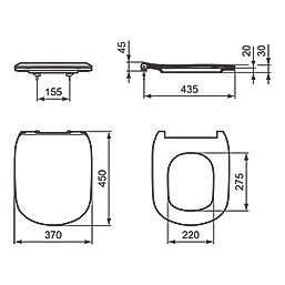Ideal Standard Tesi  Toilet Seat & Cover Duraplast White