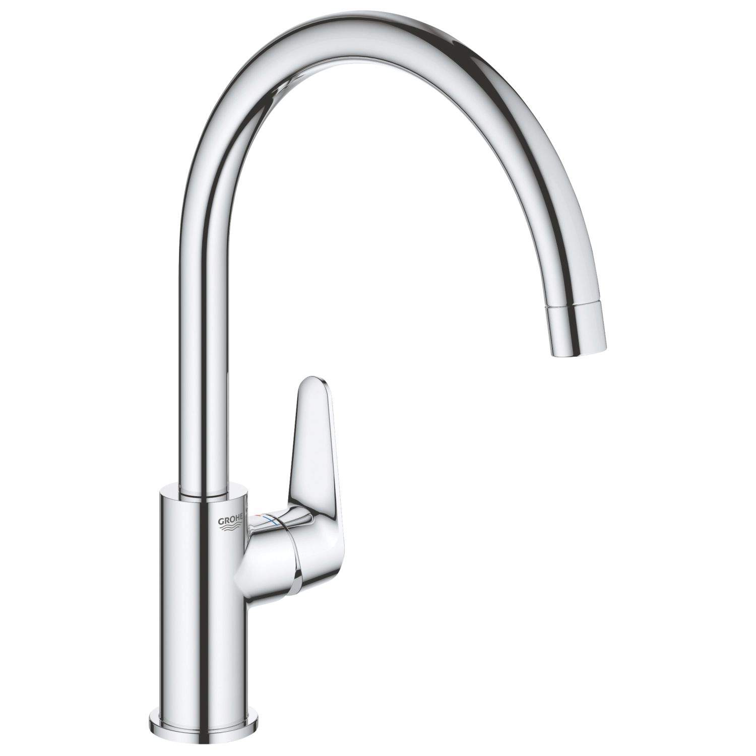 Grohe Bau Curve Kitchen Mono Mixer Tap Chrome (443PJ)