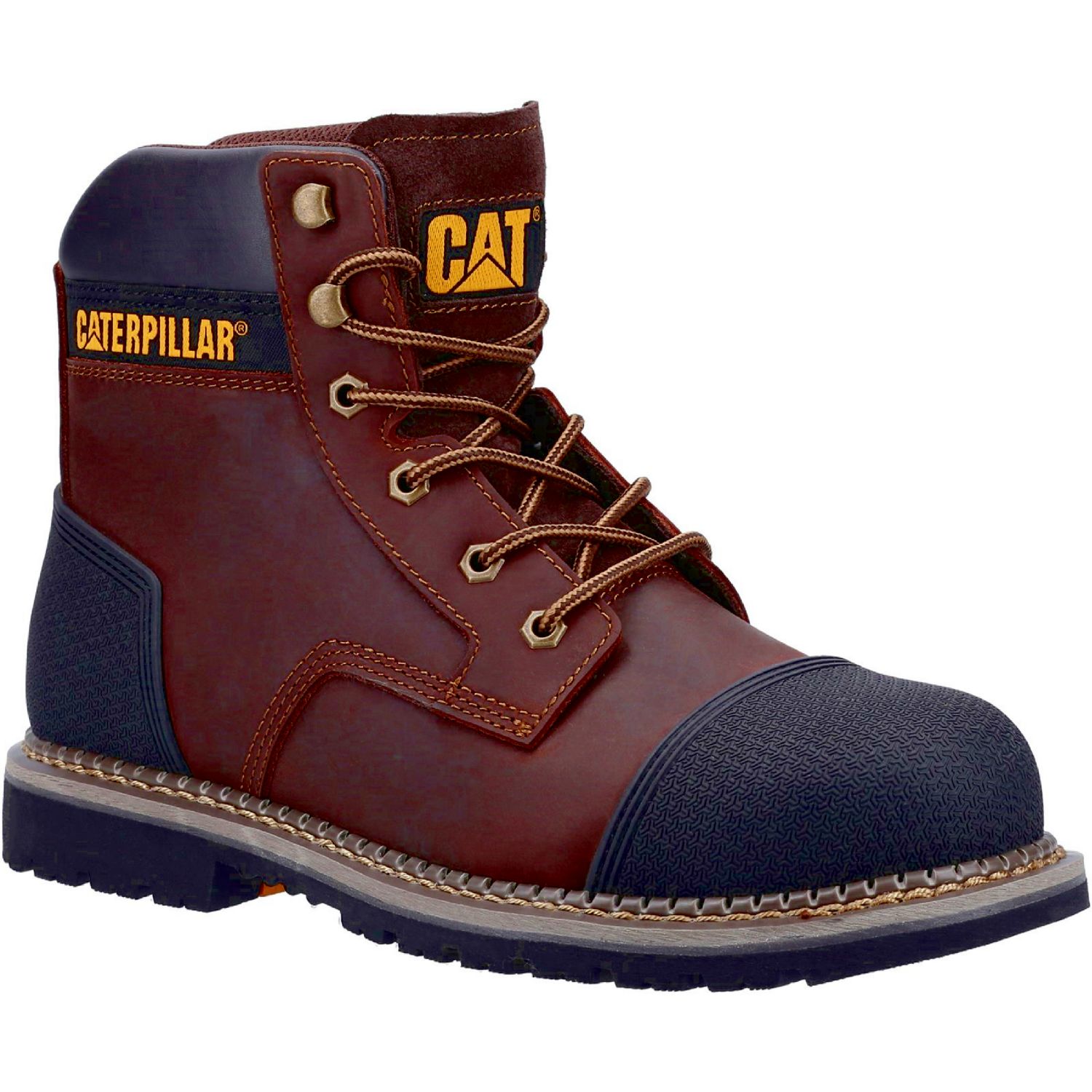 CAT Powerplant Size 7 Brown/Black Steel Toe Cap Safety Boots (443PR)